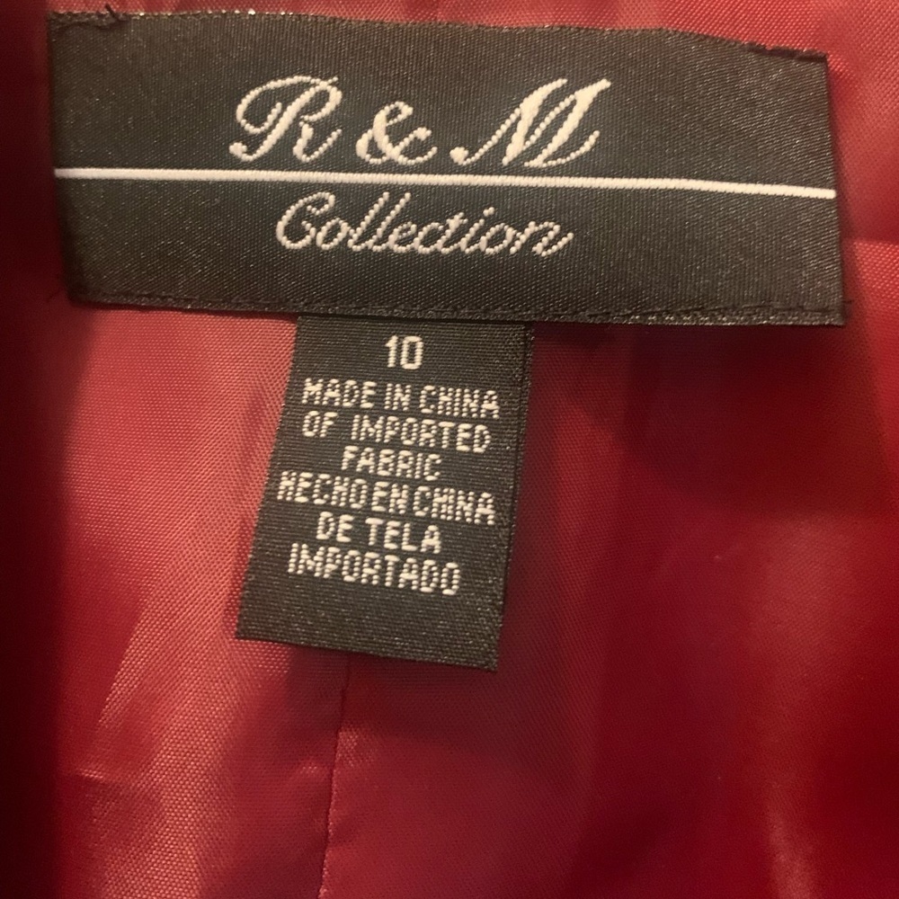 R & M Collection | Jacket Bling Burgundy Sequence 3/4 Sleeve size 10. - Picture 5 of 10